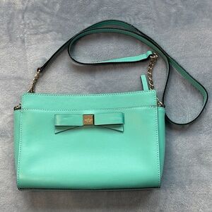 Kate Spade Aqua Crossbody Bag with Bow Accent